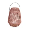 Lanterne solaire en acier rouge h33cm - Taiki