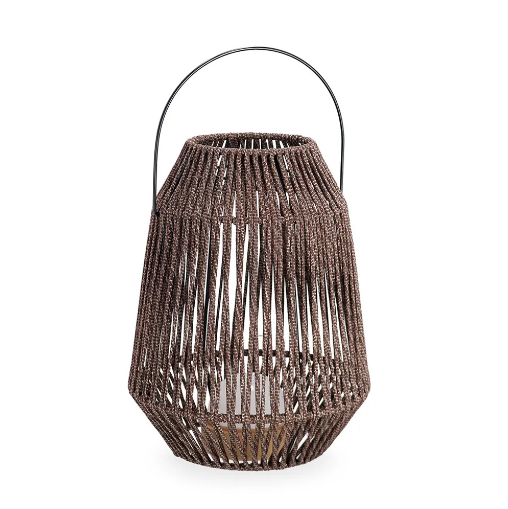 Lanterne solaire en acier marron h33cm - Taiki