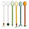 Lot de 6 agitateurs cactus en verre multicolore - Colorea