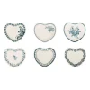 Lot de 6 coupelles en faïence bleu ancien - mini coeur
