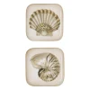 Lot de 2 plateau en fer taupe et doré - bordemer