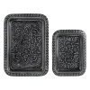 Lot de 2 plateaux en fer anthracite - Arabise