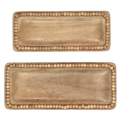 Lot de 2 plats en manguier naturel - Eté A La Mer