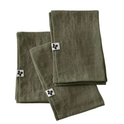 Lot de 3 serviettes en lin lavé thym 40x40cm - Soline