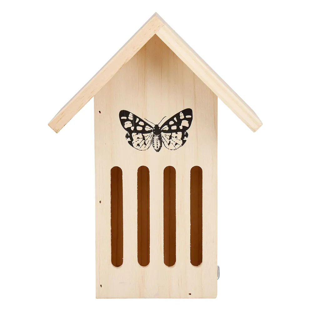 Maison à papillon en pin H23cm