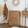 Meuble à chaussures en bois 2 portes H78cm - Tiphaine