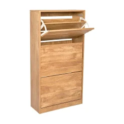 Meuble à chaussures en bois 3 portes h115cm - Célia