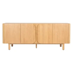 Meuble bas 4 portes en chêne naturel 200xh80cm - Sirocco
