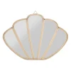 Miroir coquillage en rotin naturel 50x35cm