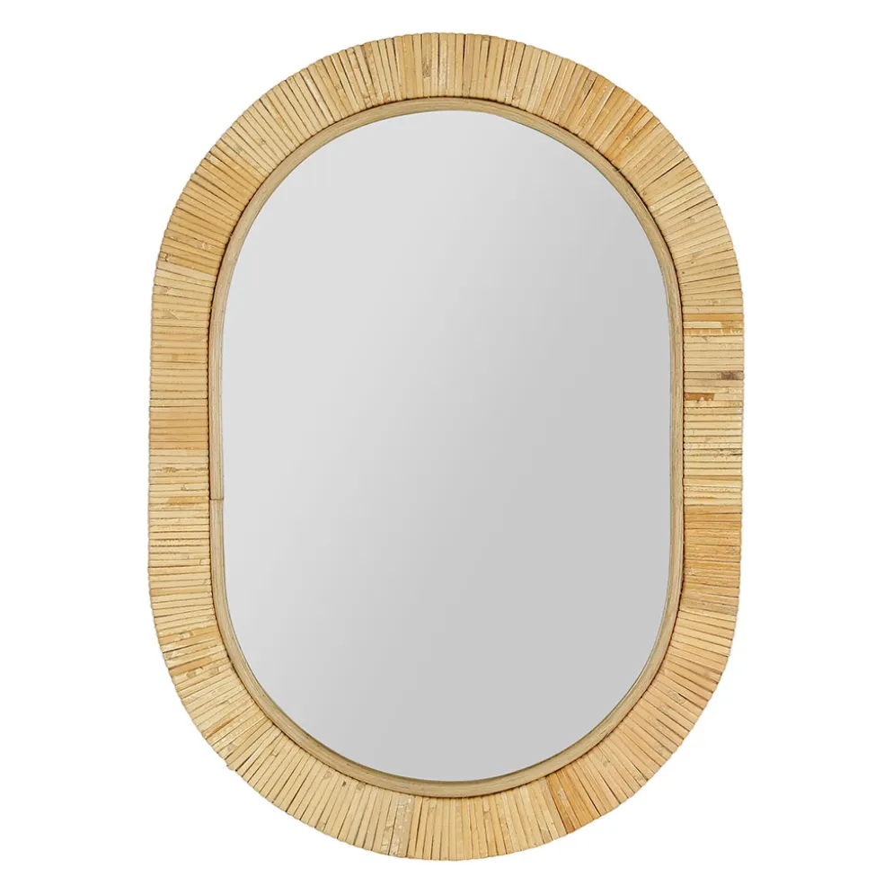 Miroir en rotin et mdf naturel 40x55cm - Tulum