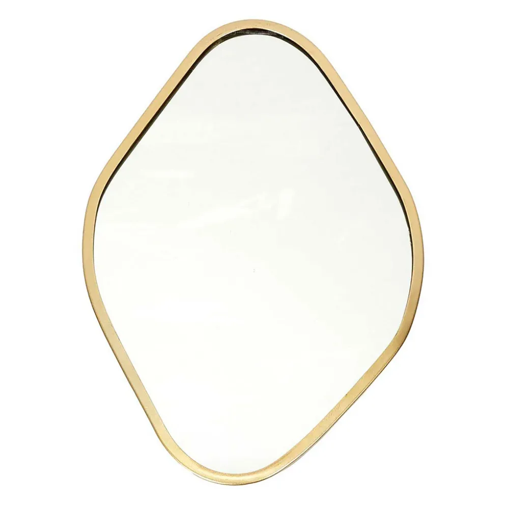 Miroir losange contour dore 34x25cm