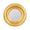 Miroir rond doré D26cm - Drachma