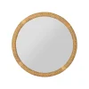 Miroir rond en rotin et sapin naturel d60cm - Tamba