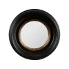 Miroir rond oeil de sorciere noir et doré d16cm - Aureol