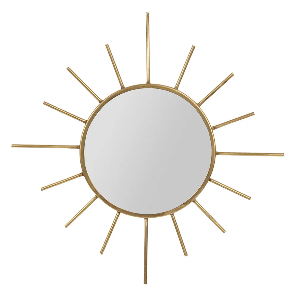 Miroir soleil en laiton doré 20x20cm - Jolinio