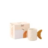 Mug croissant en céramique blanc d8cm