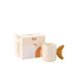 Mug croissant en céramique blanc d8cm