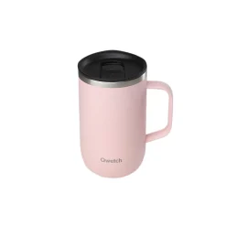 Mug tisanière isotherme en inox rose pastel avec filtre 470ml