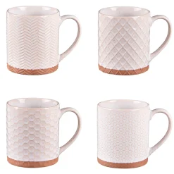 Mugs x4 en grès beige 35cl - Jaspe