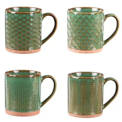 Mugs x4 en grès vert 35cl - Jaspe