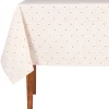 Nappe carrée en coton blanc et rouge 160x160cm - P'tits cœurs