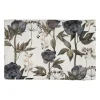 Nappe en coton gris vert 160x160cm - Rose noire