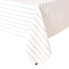 Nappe rayée en lin et coton blanc 160x250cm - Calvi II