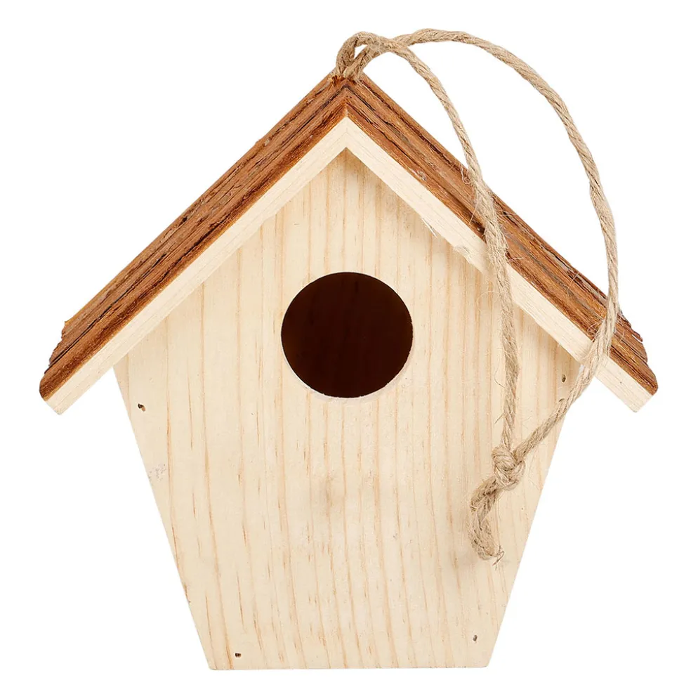 Nichoir à oiseaux en pin h17cm