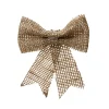 Noeud en jute sur fil avec paillettes argent naturel d20xh24cm