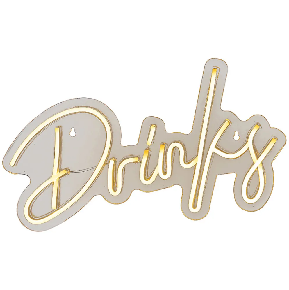 Néon LED décoratif "Drinks" blanc chaud 40x25cm