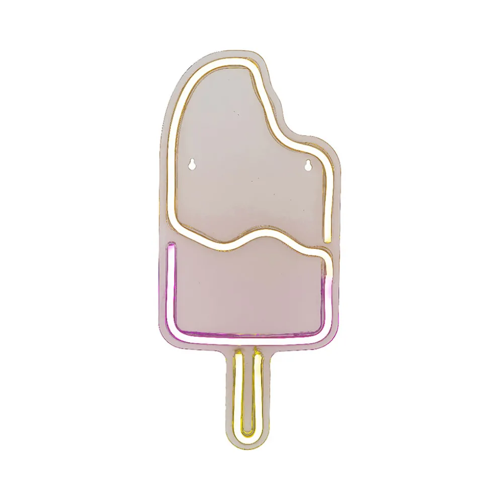Néon LED décoratif glace multicolore 21x45cm