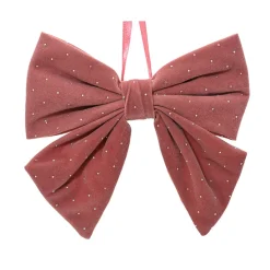Nœud décoratif en velours en tissu rose L20cm