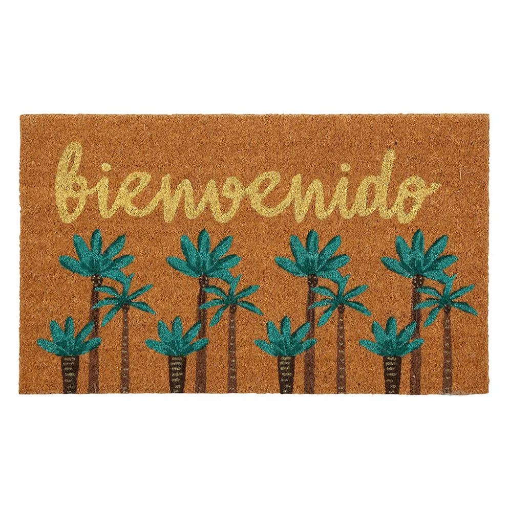 Paillasson "bienvenido" en coco vert 73x43cm - Patchuca
