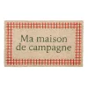 Paillasson maison de campagne en coco gris et rouge 73x43cm - Campagne