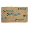 paillasson rivière de poisson bleu 73x43cm