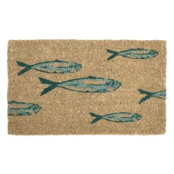 paillasson rivière de poisson bleu 73x43cm