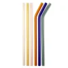 Pailles en verre reutilisables colorees