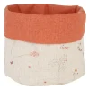 Panière à pain en coton beige et rouge d15cm - Lucile