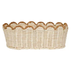 Panière en rotin blanc cassé 29x14cm - Fantine