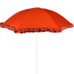 Parasol inclinable en acier et tissu terracotta d195xh238cm