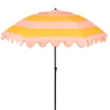 Parasol inclinable en acier et tissu rayé jaune et rose d197xh238cm