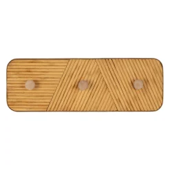Patere 3 crochets en bambou et sapin naturel - Saori