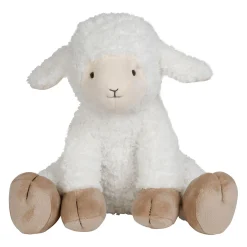Peluche agneau en tissu blanc et beige 25cm - Songes
