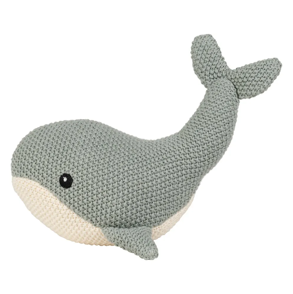 Peluche baleine en coton sauge 20cm - Clodi