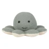 Peluche poulpe en coton sauge 23cm- Clodi