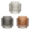 Photophore x3 en verre multicolore d9cm - Prisca