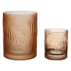 Photophores x2 en verre corail et rose - Aurore