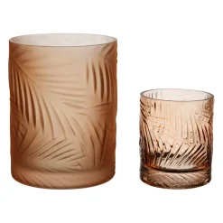 Photophores x2 en verre corail et rose - Aurore