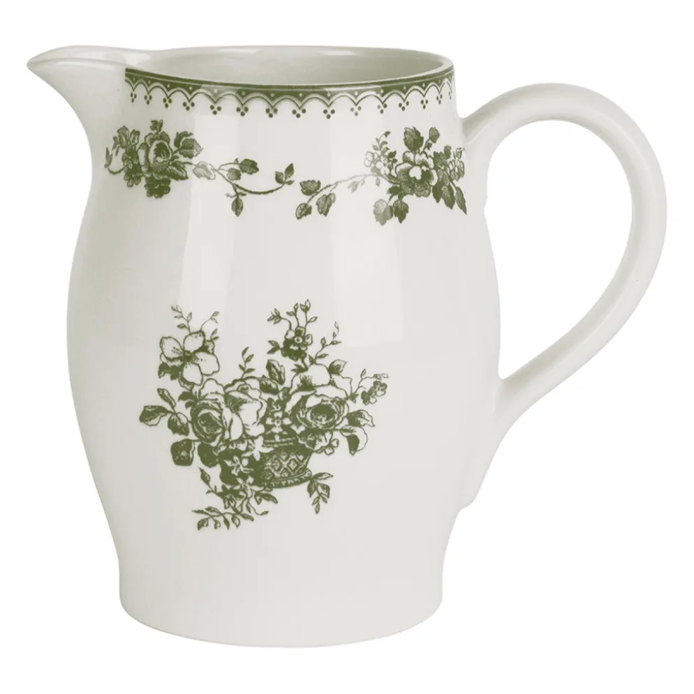 Pichet en faïence vert 1.3L - Faustine