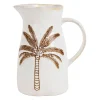 Pichet en grès palmier terracotta et écru 1.5L - Nomadea